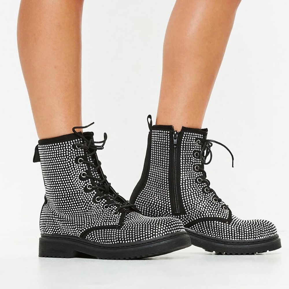 Black Ankle/Combat Boots - Picture 4 of 7